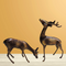 Brass Showpiece Deer Pair Statue 1.38kg